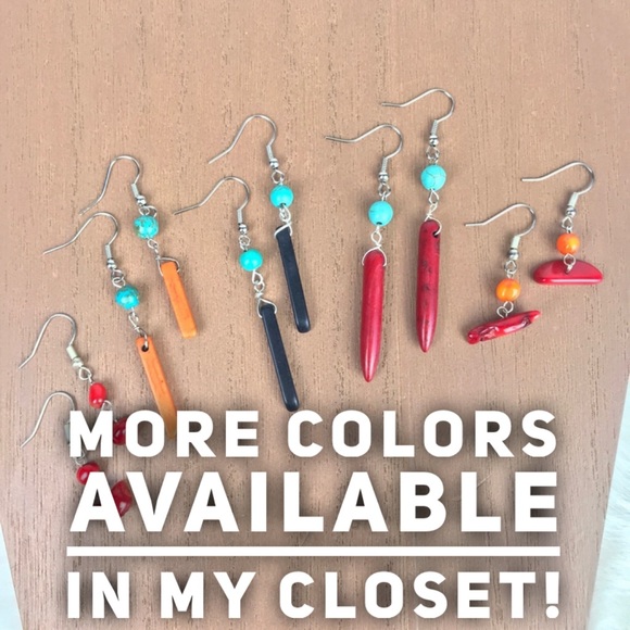 🚫SOLD🚫 NWOT Natural Red Coral Dangle Earrings - Picture 12 of 12